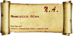 Nemcsics Alex névjegykártya