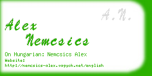 alex nemcsics business card